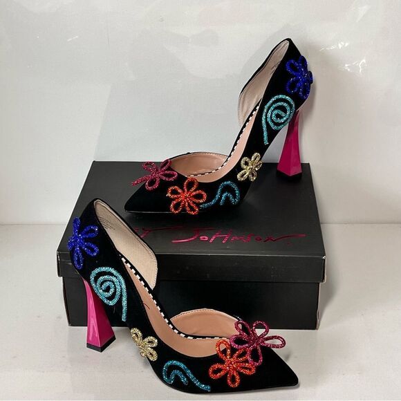 Betsey Johnson Kimara Embellished Pointed Toe D'Orsay Heels - Picture 5 of 8